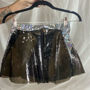 Black & silver rave skirt